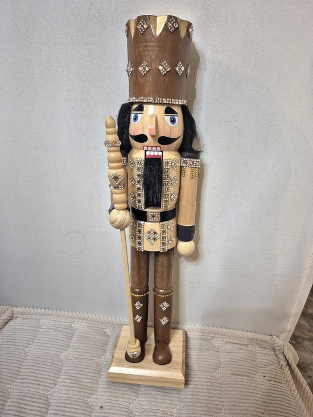 Nutcracker Soldier Decor in Brown & Gold